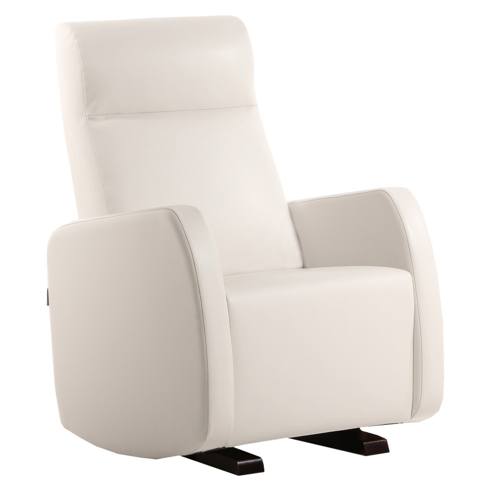 Glider Dutailier Multi Position Bonded Leather Upholstered Glider   White