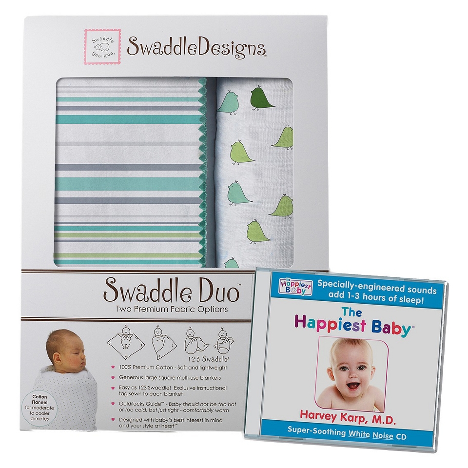 Swaddle Designs SwaddleDuo & Dr Karp White Noise CD   SeaCrystal