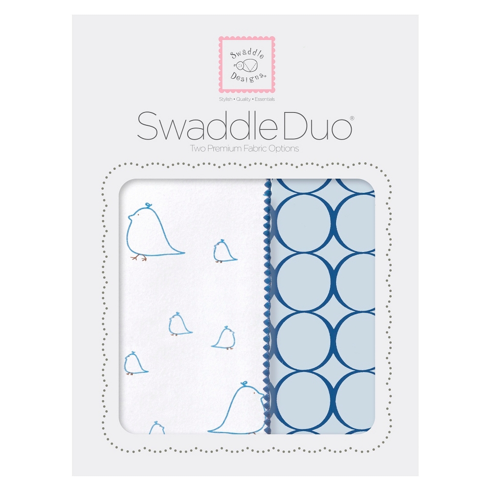 Swaddle Designs Chickies SwaddleDuo 2pk   Blue Mod Circles