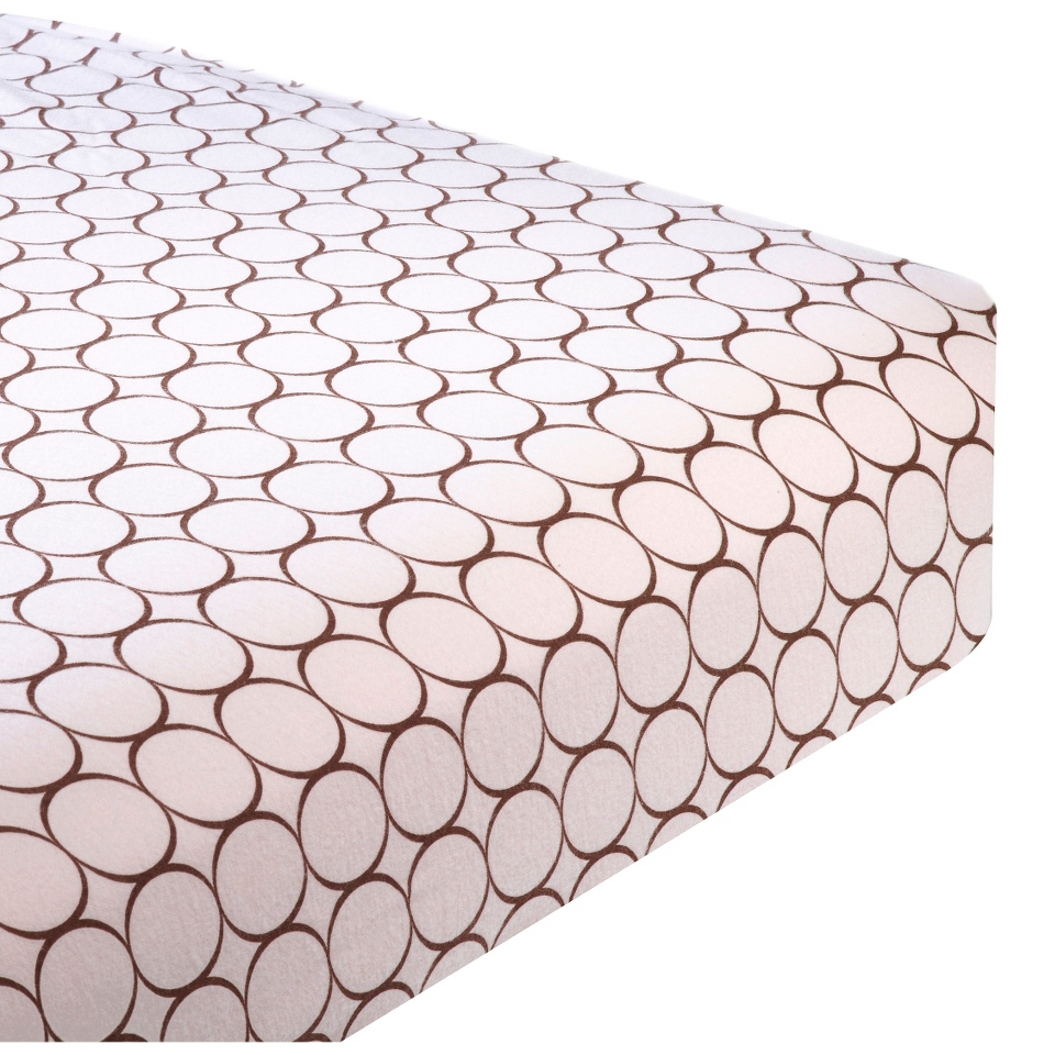 Swaddle Designs Fitted Crib Sheet   Pink with Brown Mod Circles