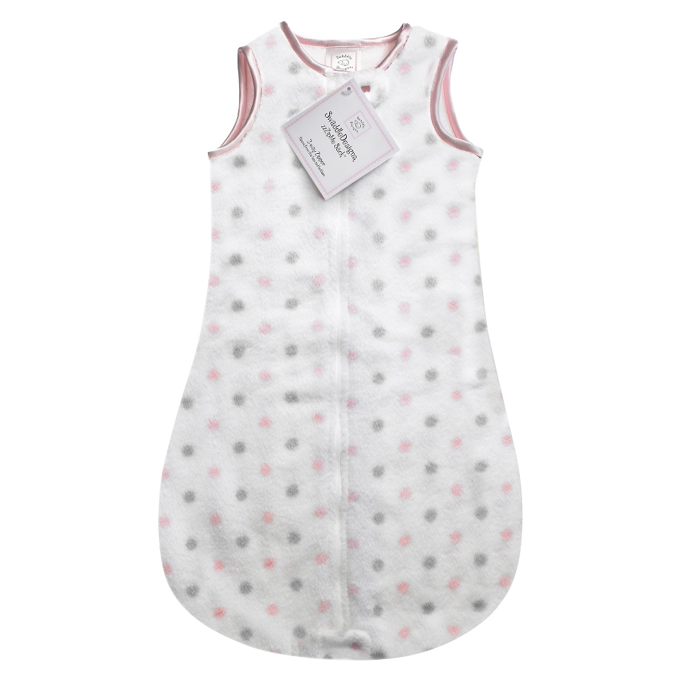 Swaddle Designs Fuzzy zzZipMe Sack   Pink Dots 3mo 6mo