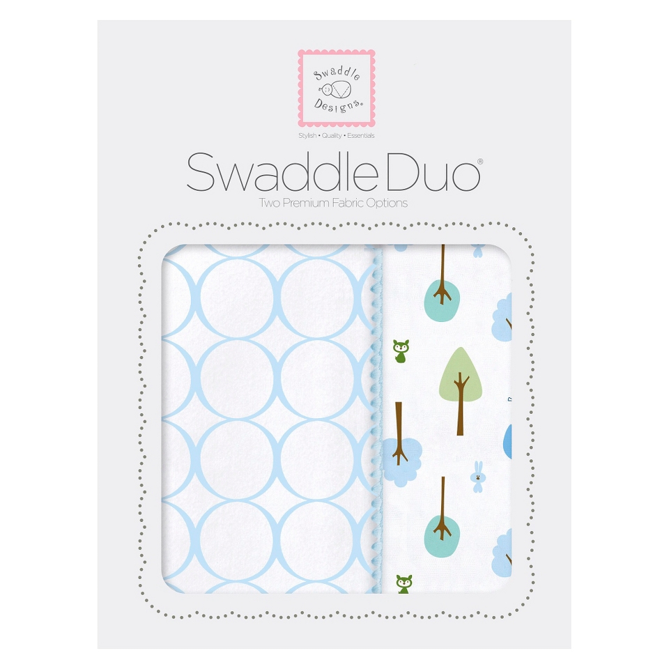 Swaddle Designs Cute & Calm SwaddleDuo 2pk   Blue Mod Circles