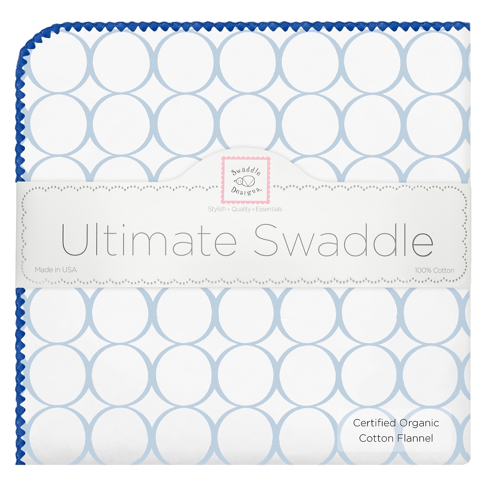 Swaddle Designs Organic Ultimate Receiving Blanket   Blue Mod Circles