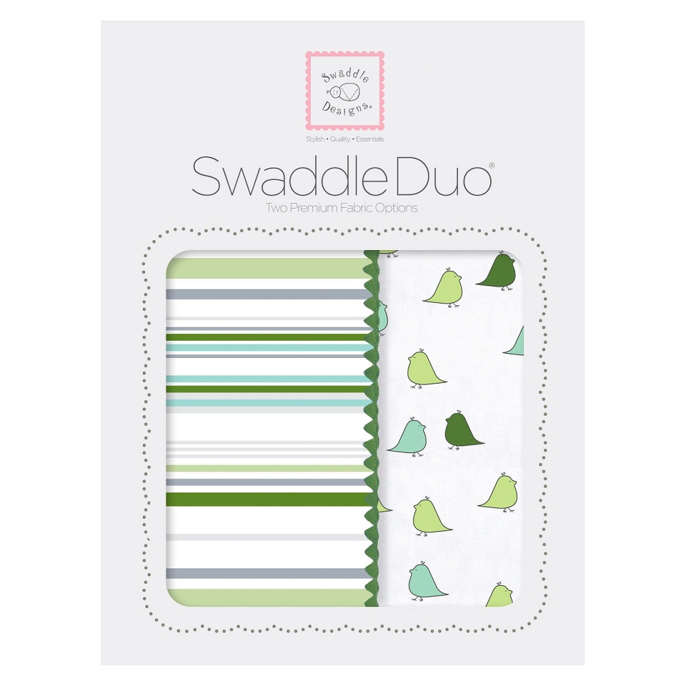 Swaddle Designs Stripes SwaddleDuo 2pk   Kiwi Little Chickies