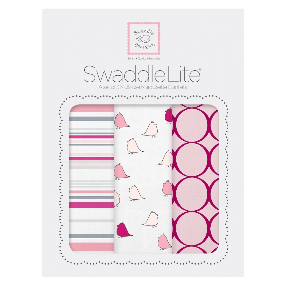 Swaddle Designs Jewel Tone SwaddleLite 3pk   Pink, Very Berry & Sterling