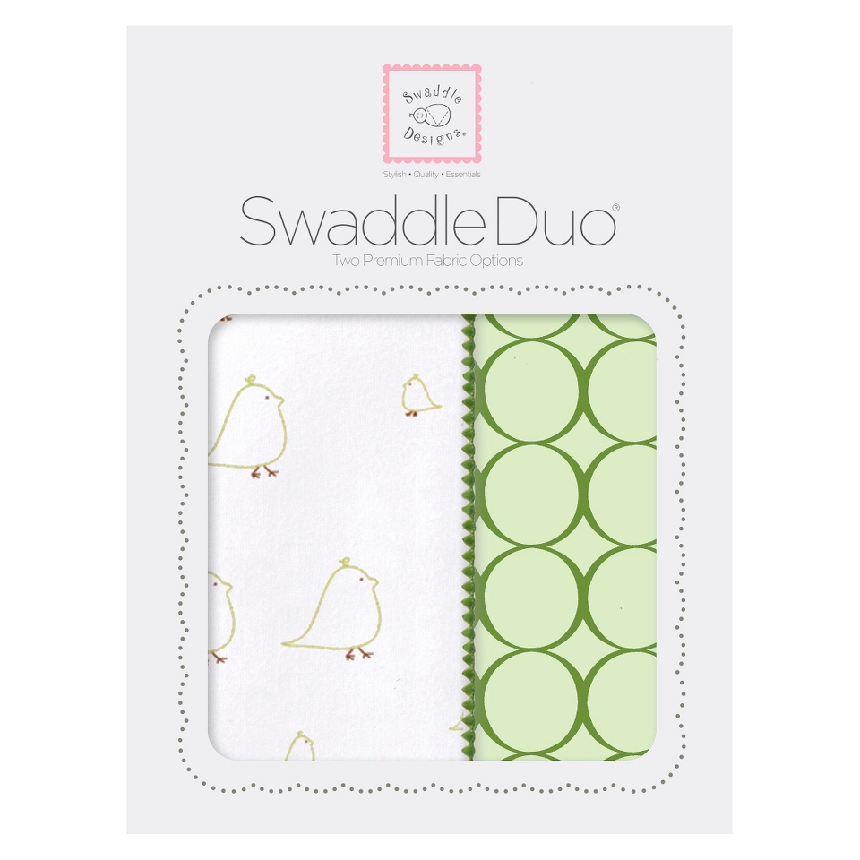 Swaddle Designs Chickies SwaddleDuo 2pk   Pure Green Mod Circles