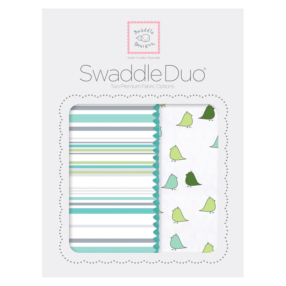 Swaddle Designs Stripes SwaddleDuo 2pk   SeaCrystal Little Chickies