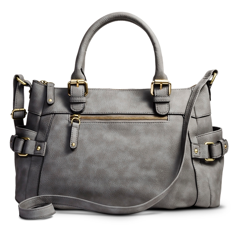 Merona Satchel Handbag with Crossbody Strap   Gray