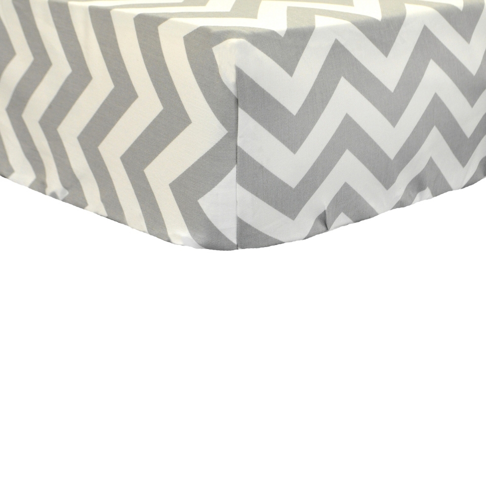 New Arrivals, Inc. ZIG ZAG IN SLATE Crib Sheet