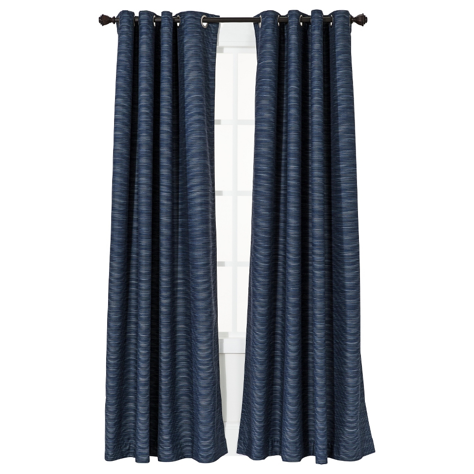 Threshold Uptown Stripe Light Block Window Panel   Navy Blue (54x84)