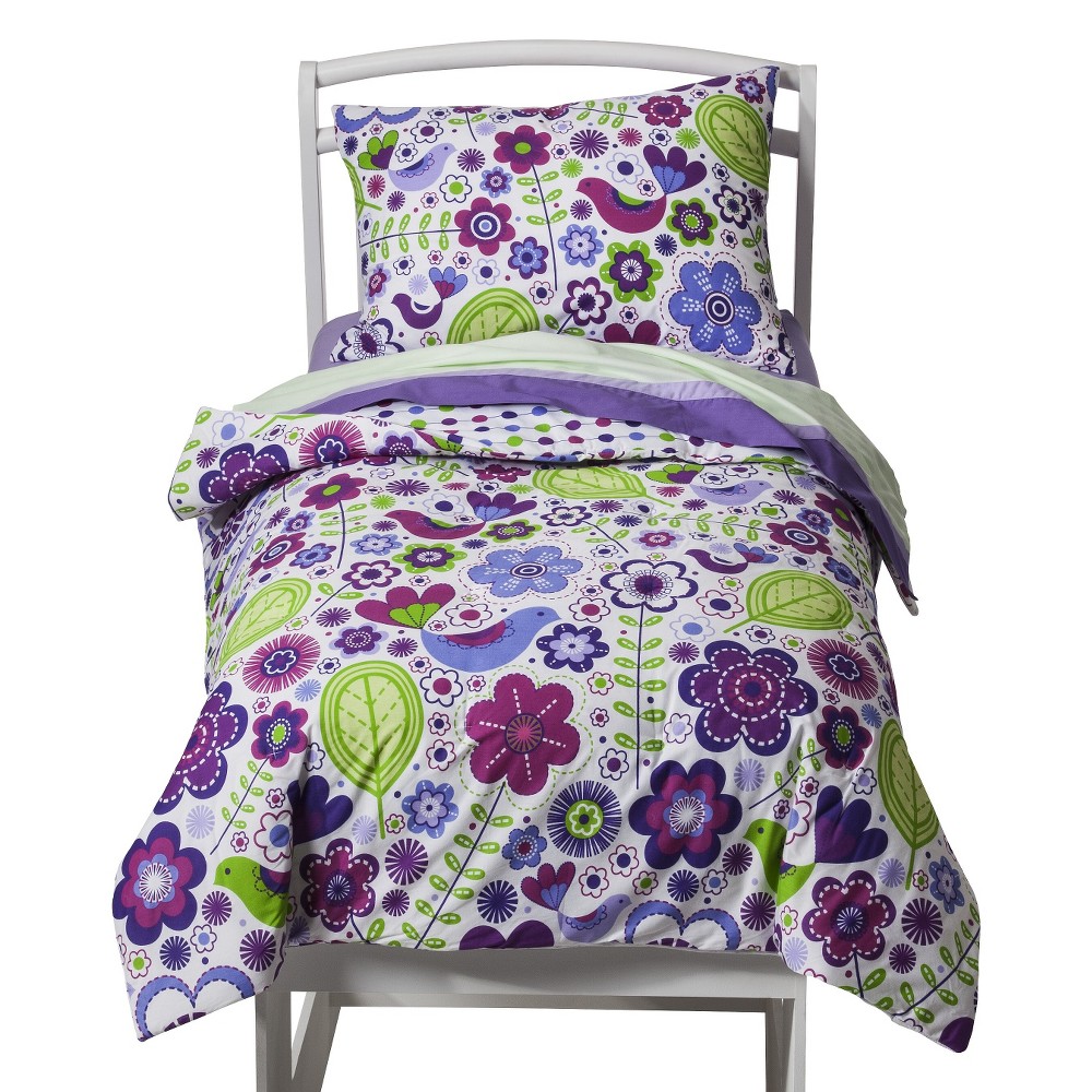 Bacati Toddler Bedding Set - 4pc - Botanical Purple