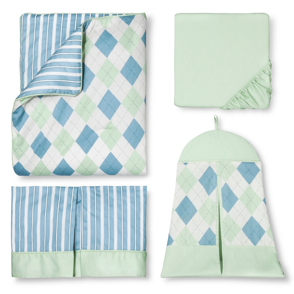 11pc Argyle Crib Set   Green