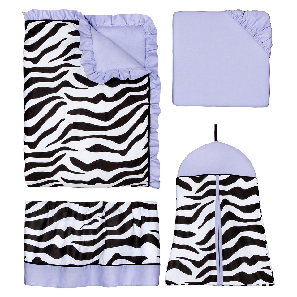 11pc Zebra Crib Set   Purple