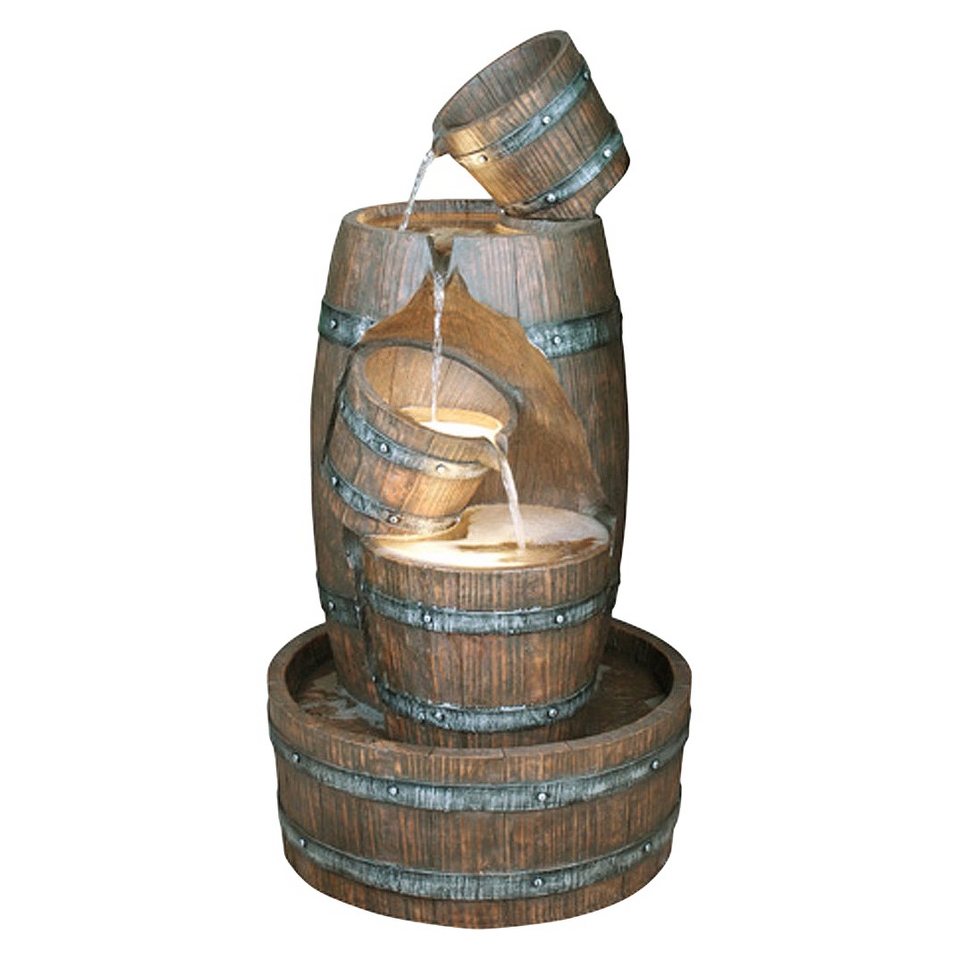 38.5 Barrel Indoor/Outdoor Fountain   Brown