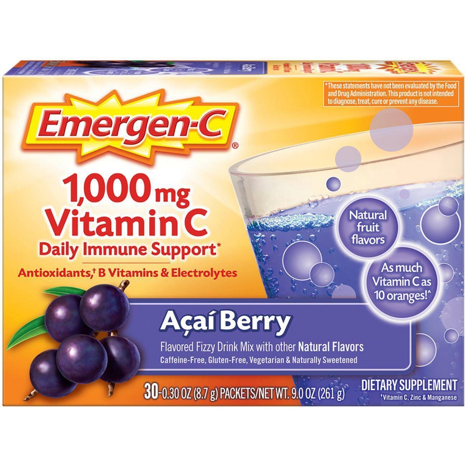 Emergen C Acai Berry Vitamin C Drink Mix   30 Packs