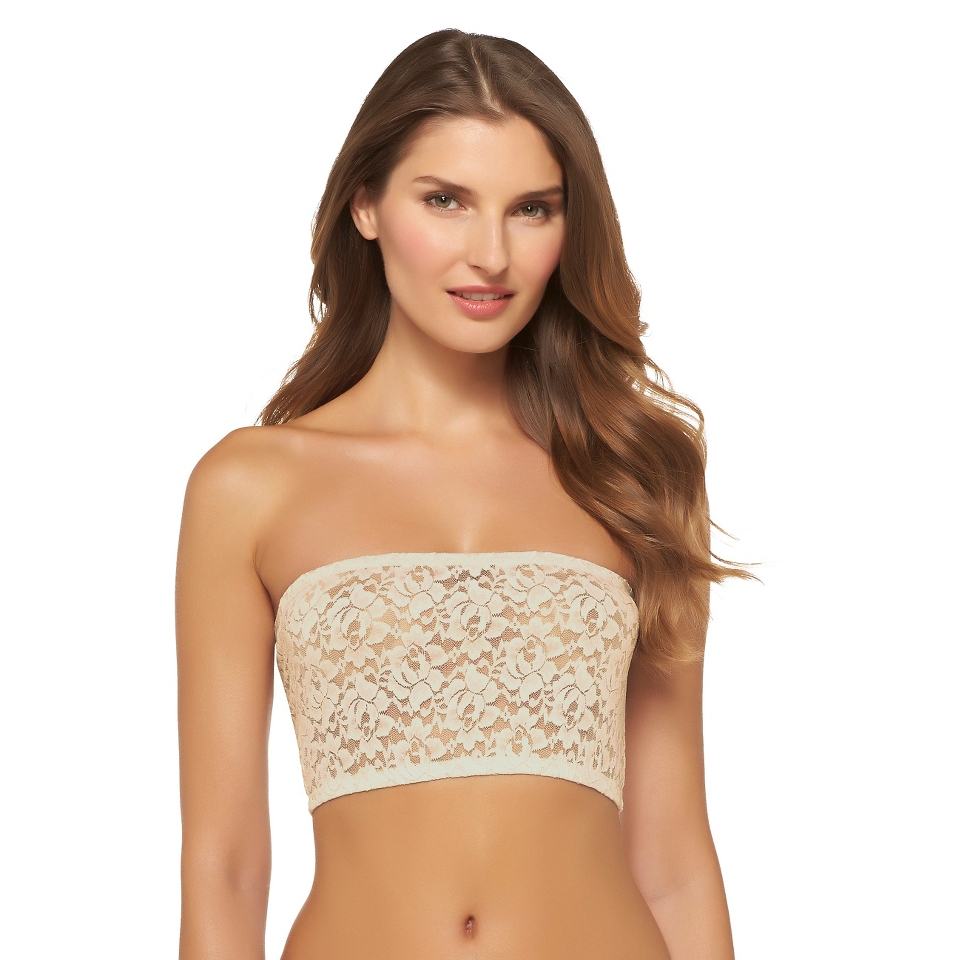 Miss Oops Womens Lace Bandeau Tube   Beige S/M