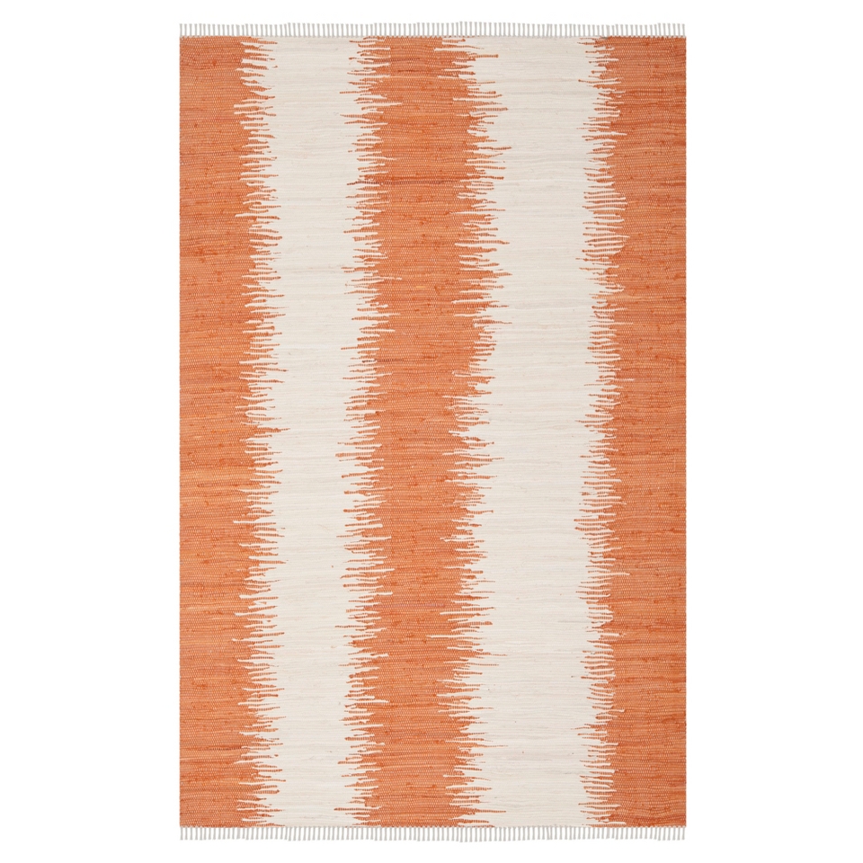 Safavieh Flatweave Ikat Stripe Area Rug   Orange (8x10)