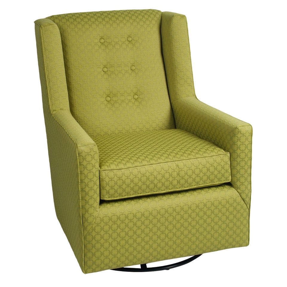 Glider Little Castle Custom Upholstered Charleston Swivel Glider   Halo Citrine