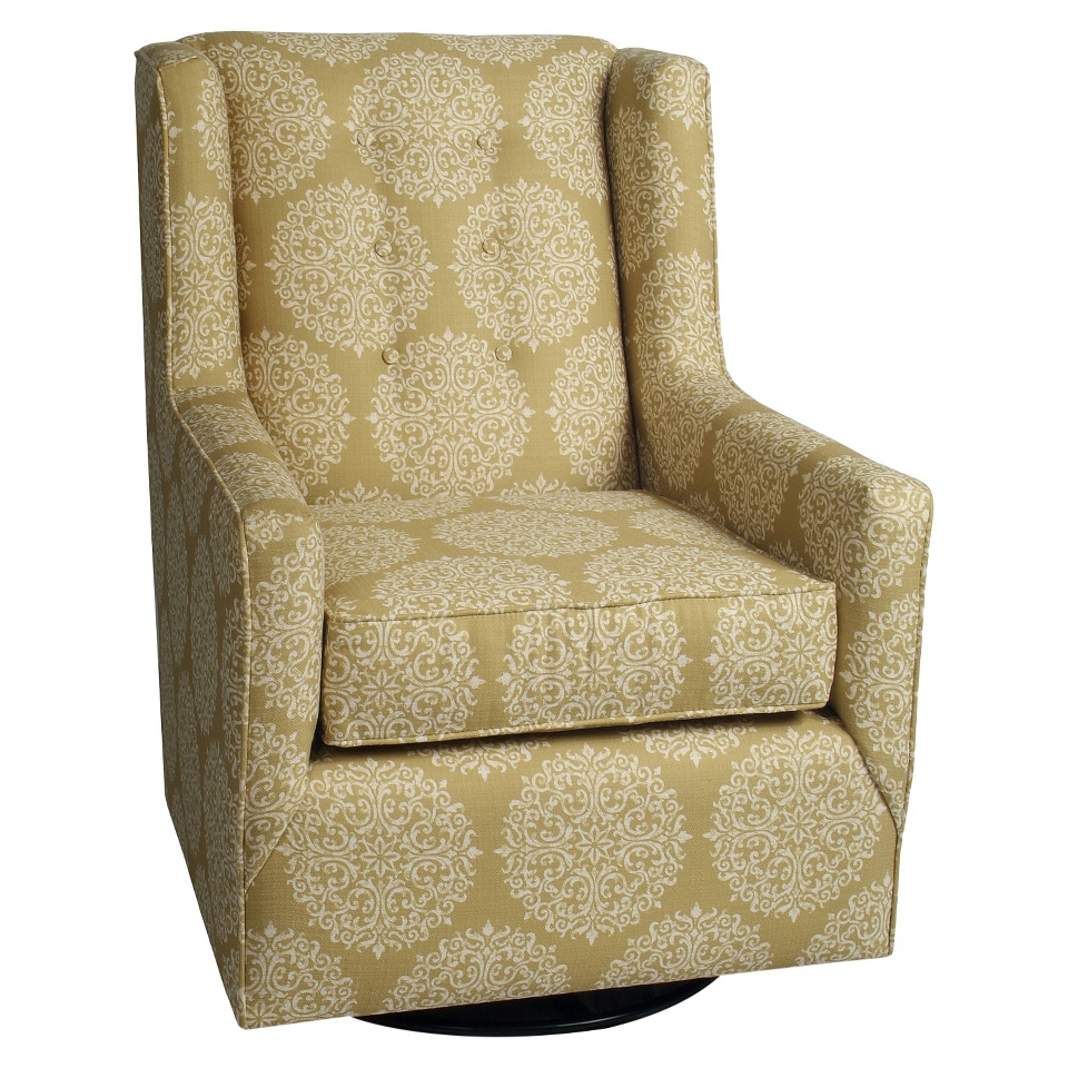 Glider Little Castle Custom Upholstered Charleston Swivel Glider   Elle Moss