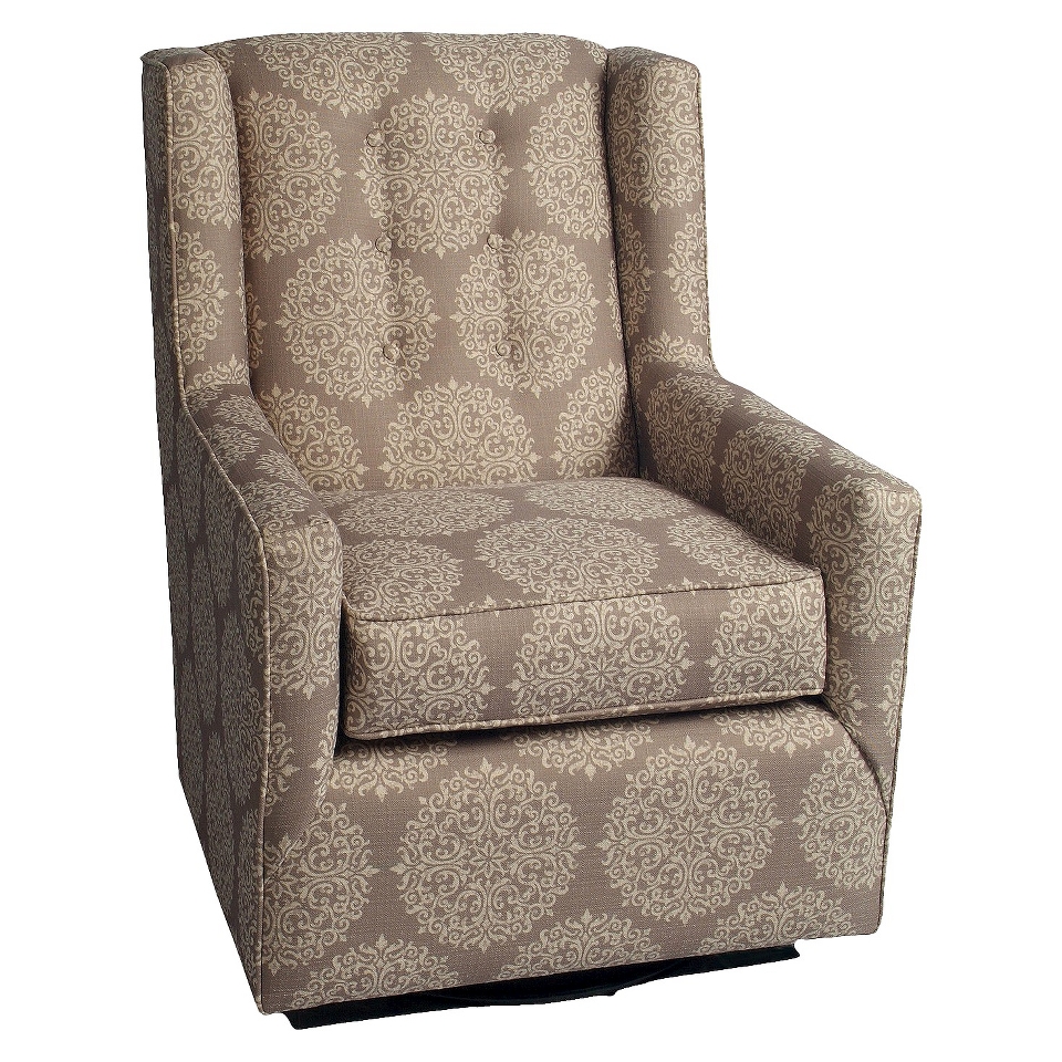 Glider Little Castle Custom Upholstered Charleston Swivel Glider   Elle Stone