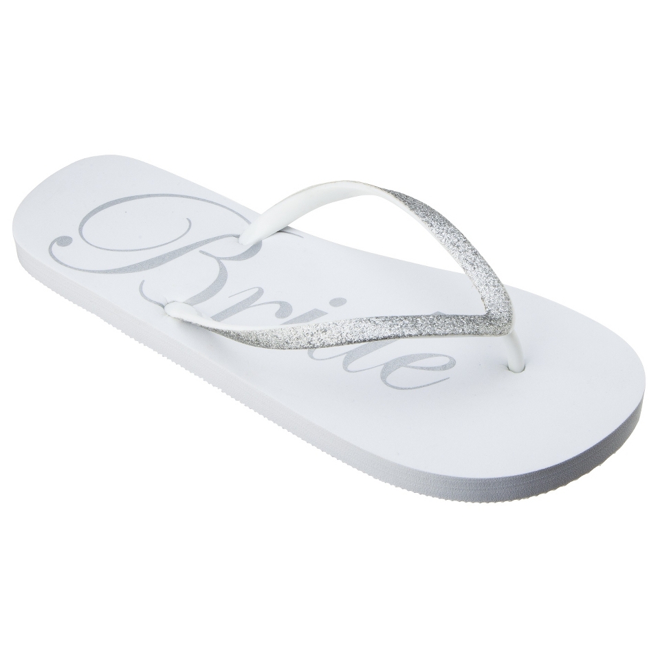 Gilligan & OMalley Womens Bridal Flip Flop   White S