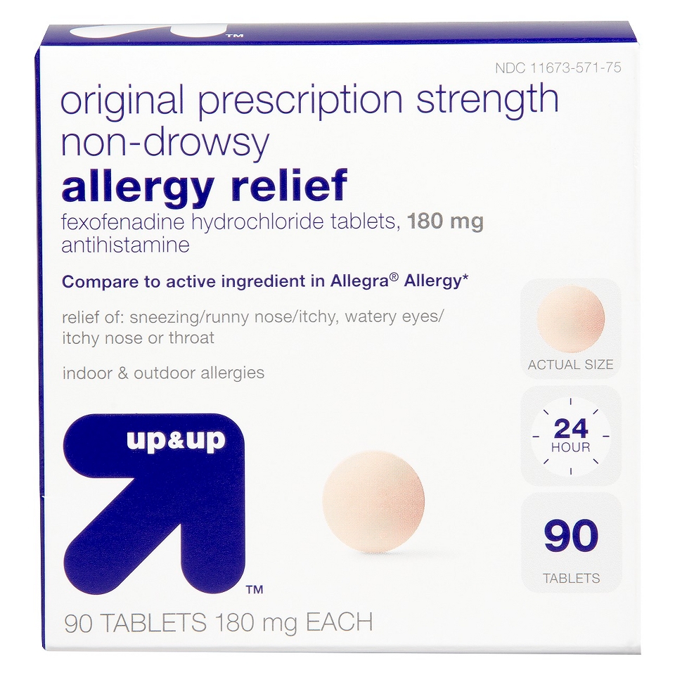 up&up Non Drowsy Allergy Reflief Tablets 180 mg   90 Count