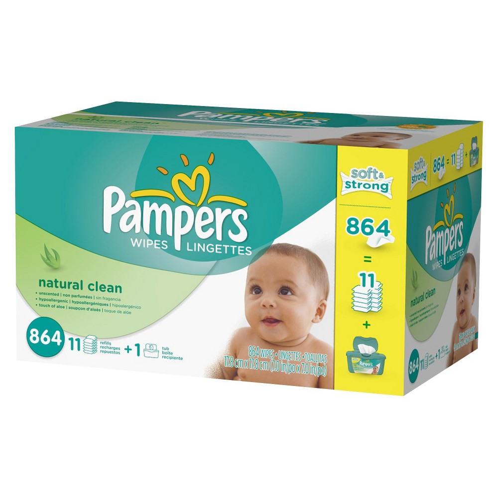 UPC 037000836766 product image for Pampers Natural Clean Baby Wipes - 864 Count | upcitemdb.com