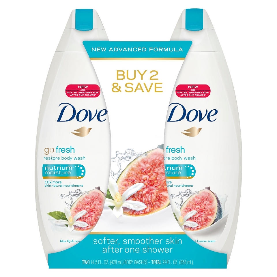 Dove Blue Fig & Orange Blossom Body Wash   2x16 oz