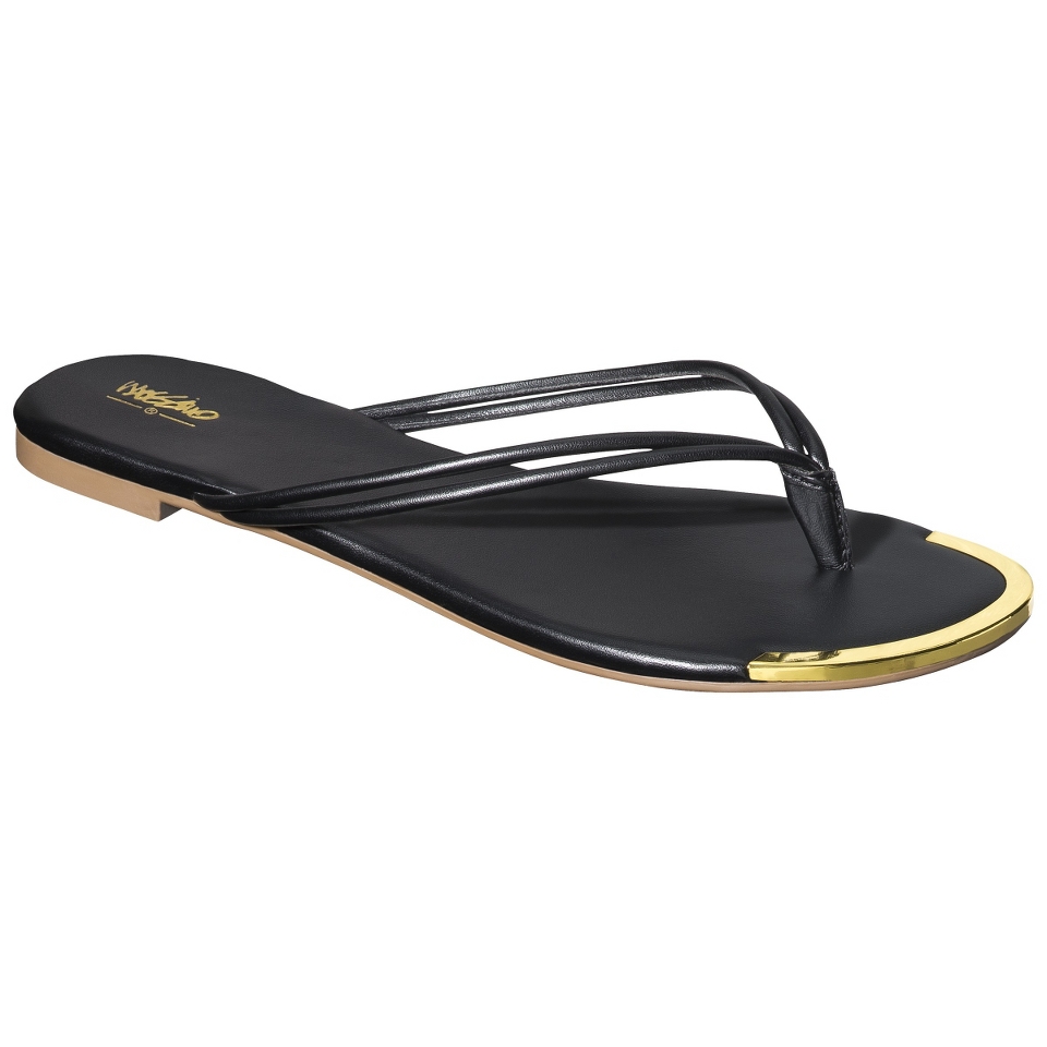 Womens Mossimo Lena Metal Toe Flip Flop   Black Cat 5 6