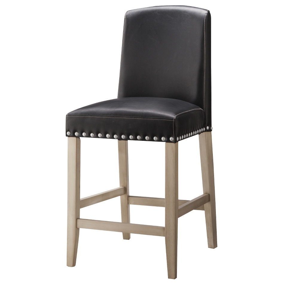 Counter Stool Threshold Lennox Nailhead Counter Stool   Black