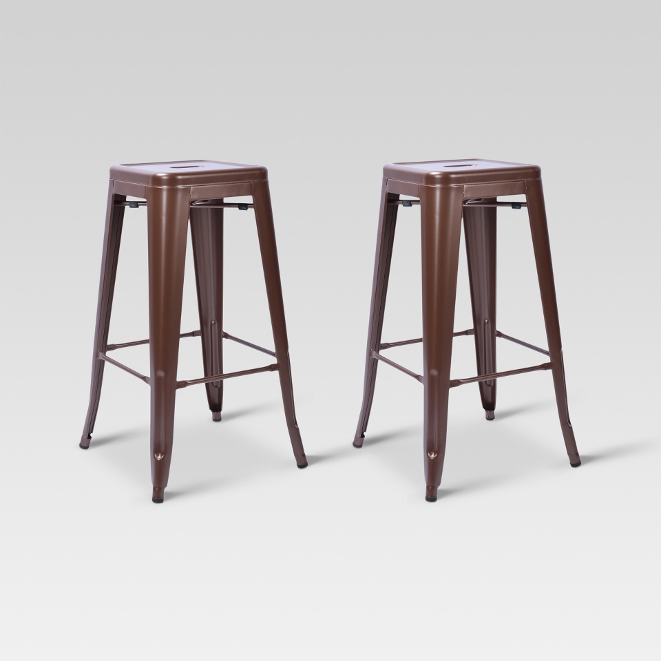 Barstool Carlisle Metal Bar Stool Copper   Set of 2