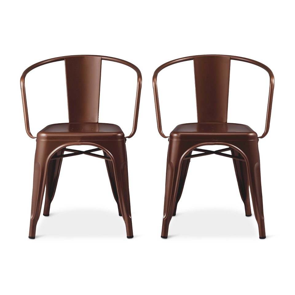 Dining Chair Carlisle Metal Dining Chair Copper   Set of 2