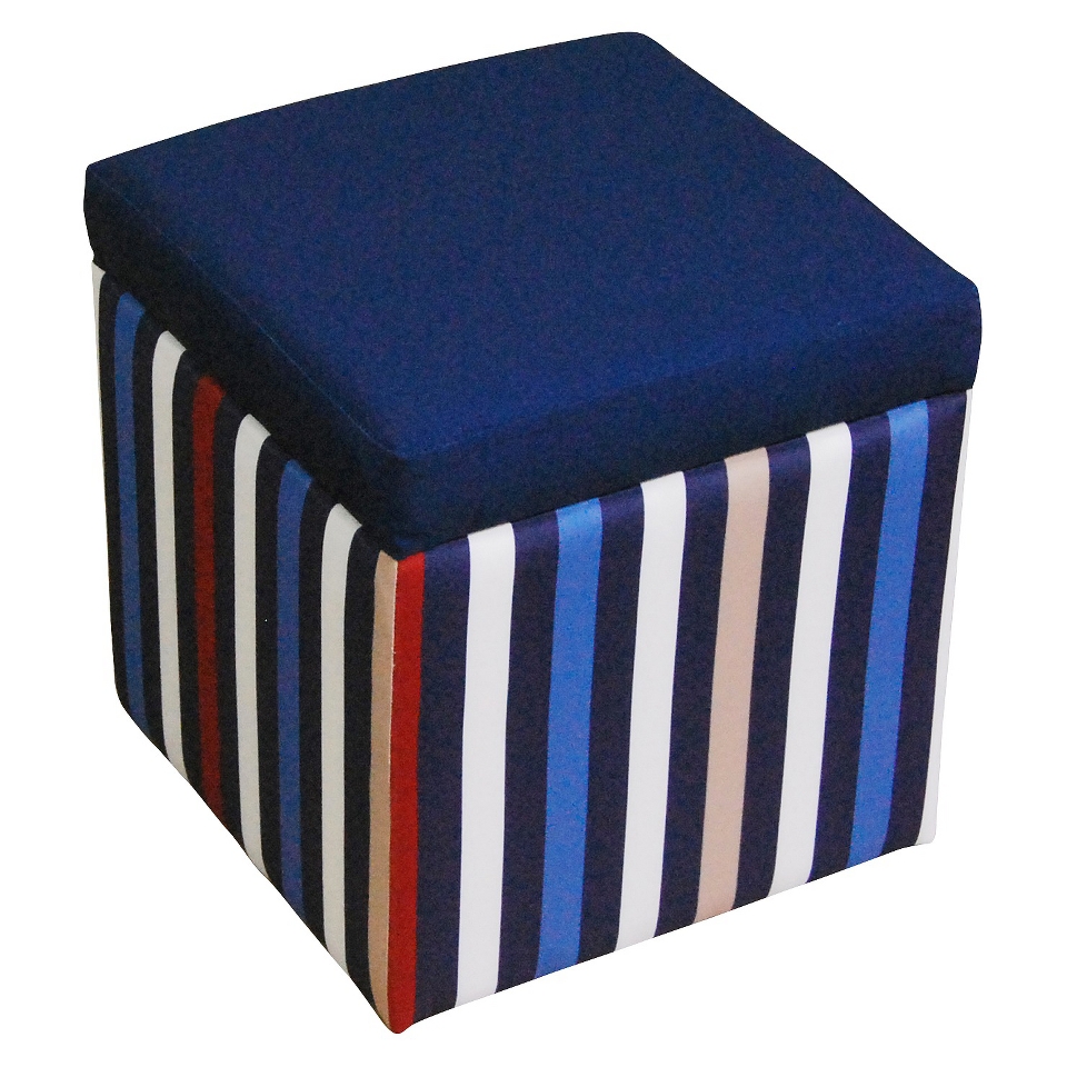 Kids Storage Ottoman Circo Storage Ottoman   Rugby Stripe