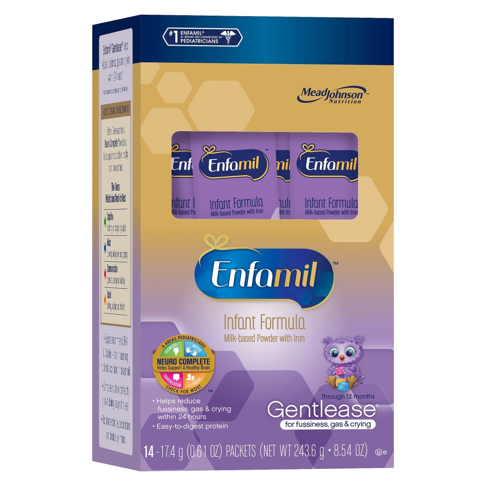 Enfamil Gentlease Infant Formula 14 Single Serve Packets (4pack)