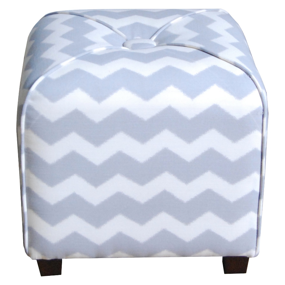 Ottoman Threshold Ottoman   Gray Chevron