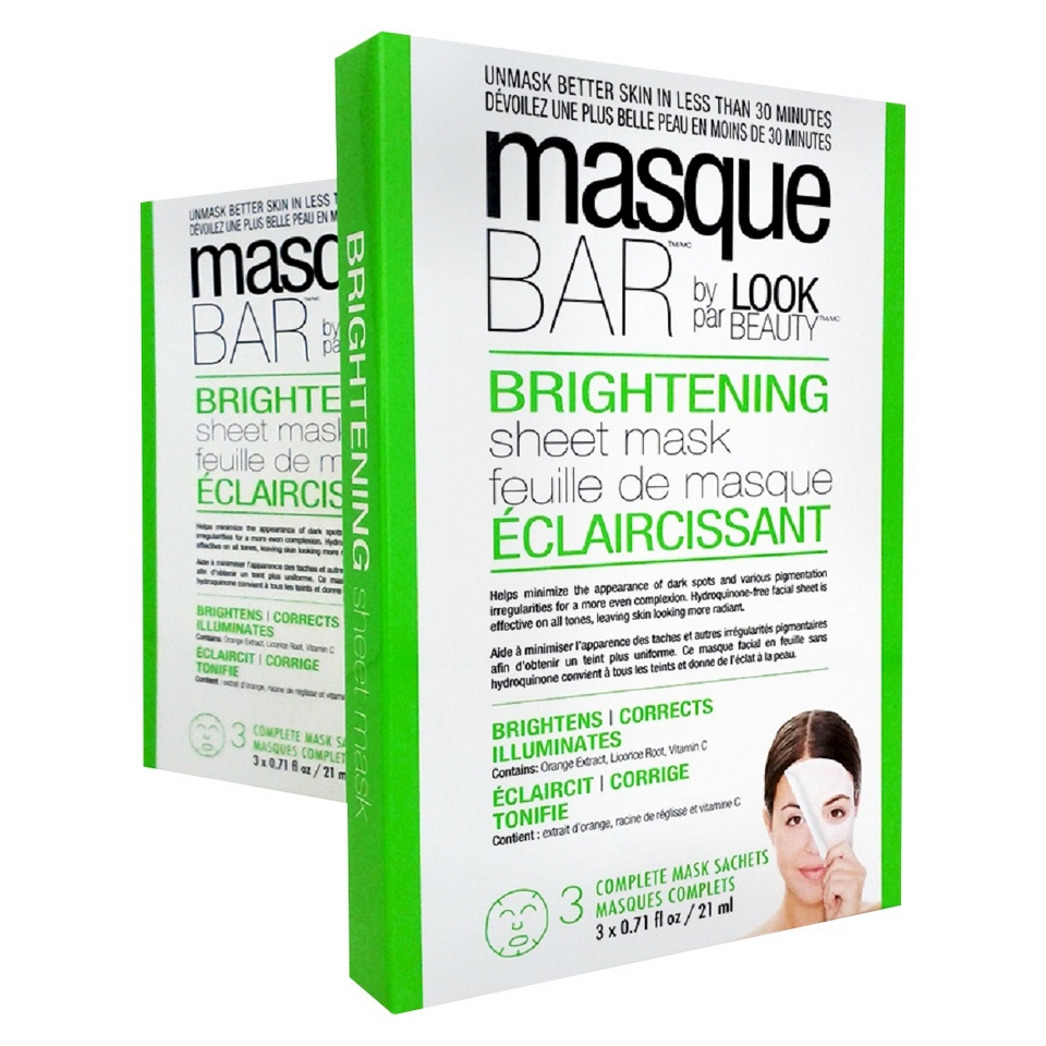 Masque Bar by Look Beauty Brightening Sheet Mask   3 Mask Sachets