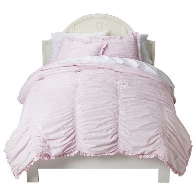 Ruched Comforter Set King Pink 3pc Simply Shabby Chic