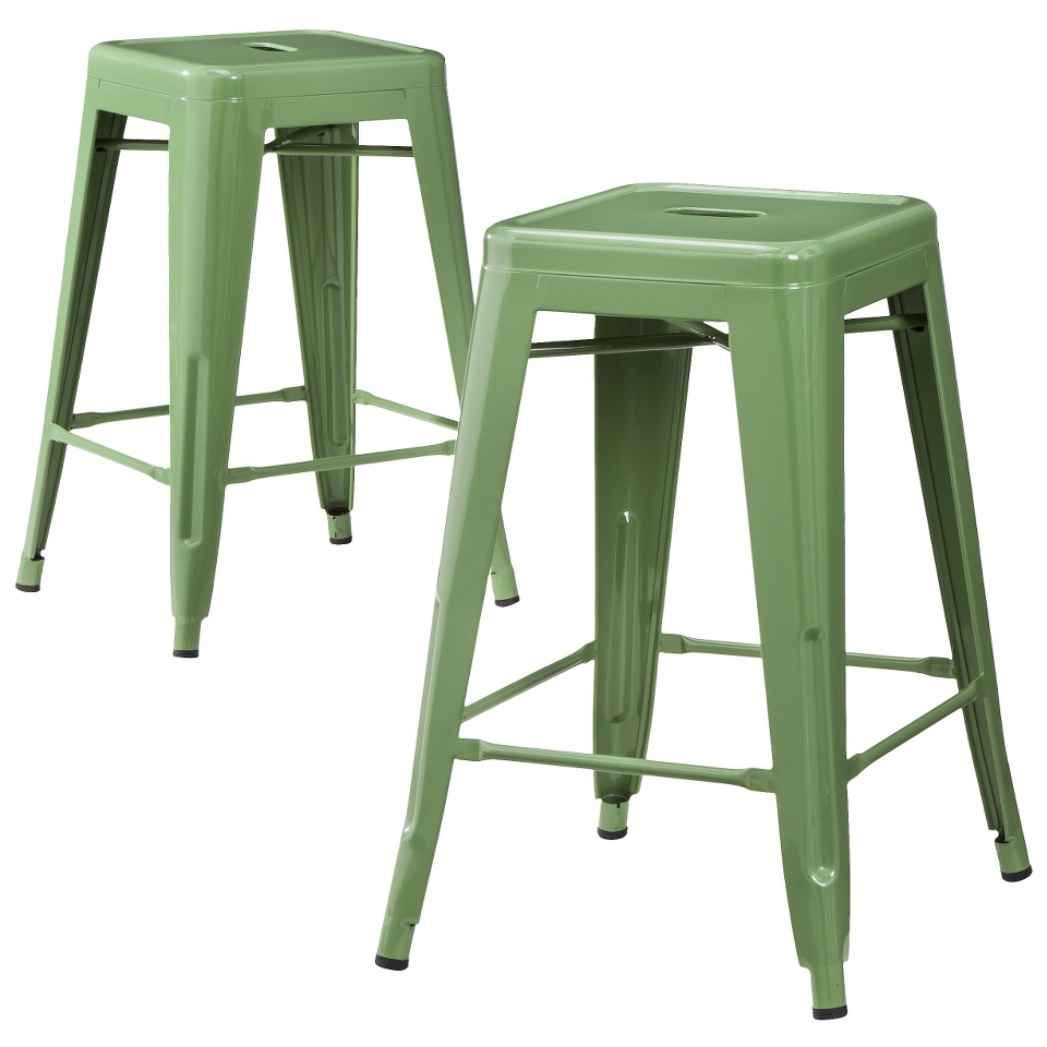 Counter Stool Carlisle Metal Counter Stool Green   Set of 2