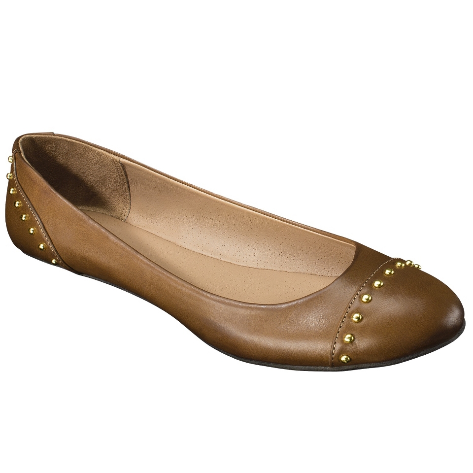 Womens Merona Madeline Studded Ballet Flat   Tan 10