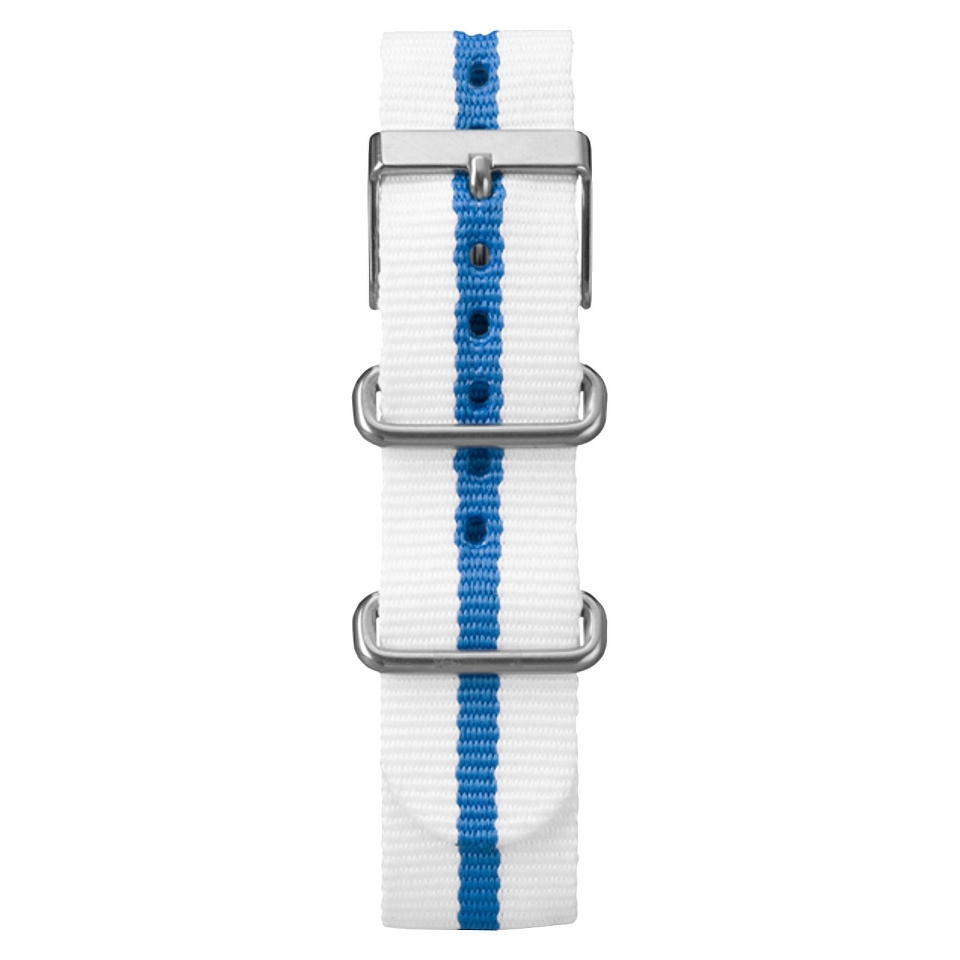 Timex Weekender Full Size Slip Thru Replacement 20mm Strap   White/Blue  