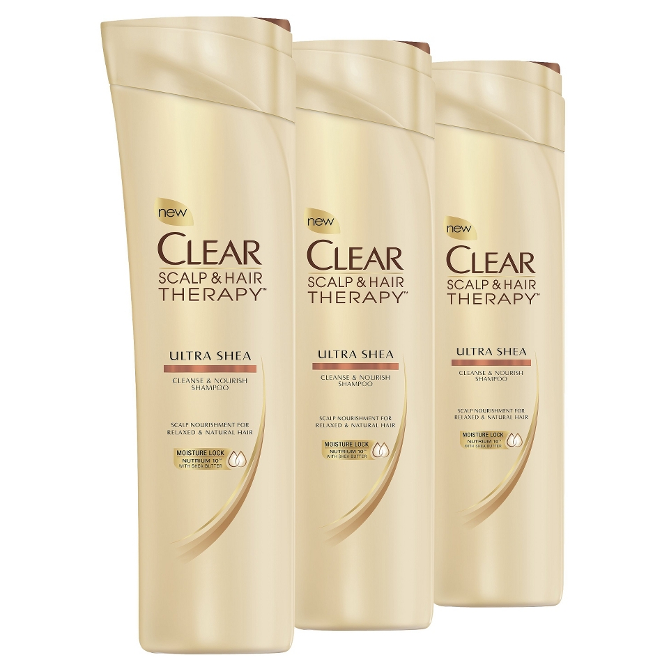Clear Shampoo Ultra Shea Cleanse & Nourish 3 Pack Bundle 38.7oz