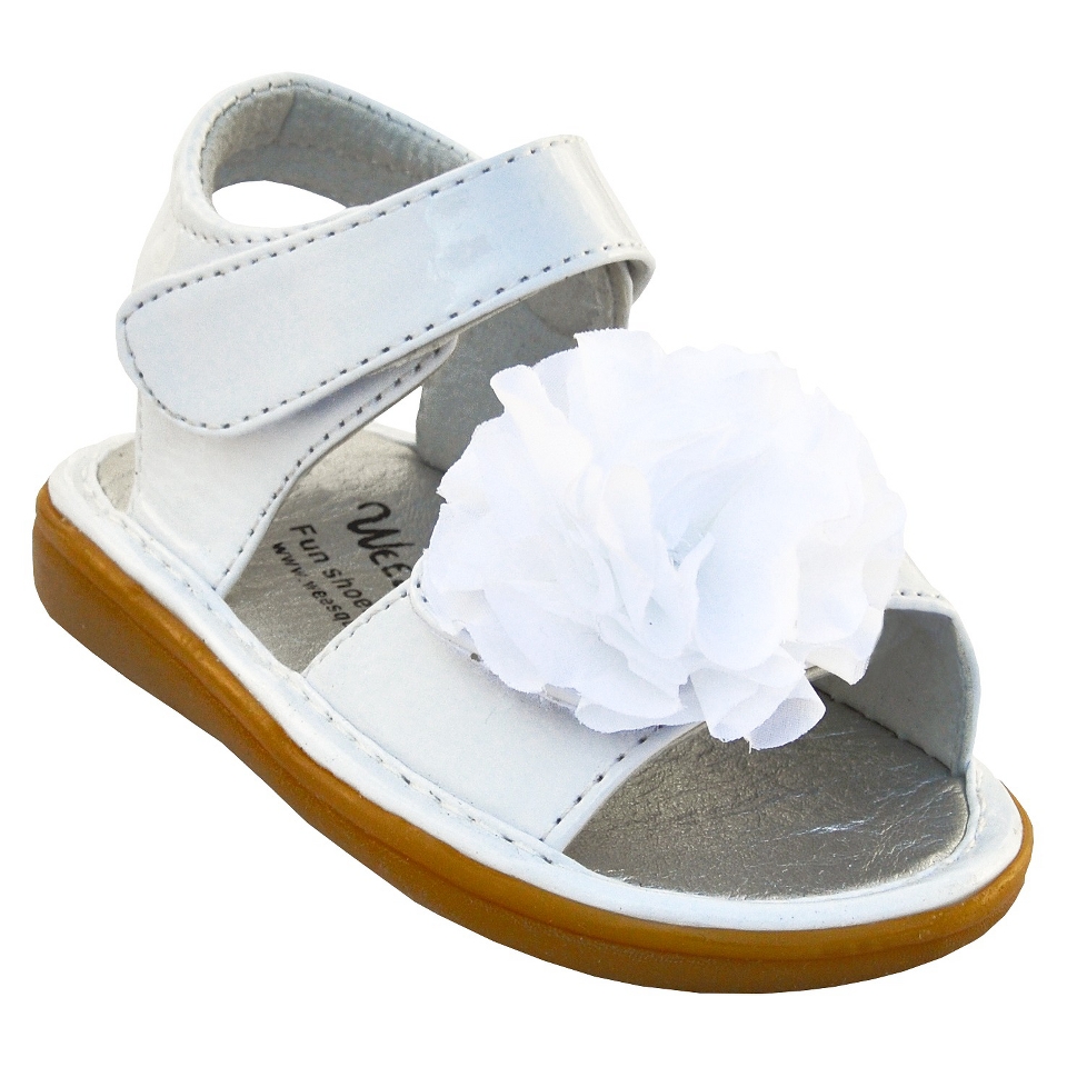 Little Girls Wee Squeak Peony Sandal   White 10