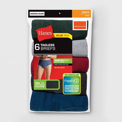 Hanes® Men's 6Pk Comfort Soft Waistband Mid-Rise Briefs - Assorted ...