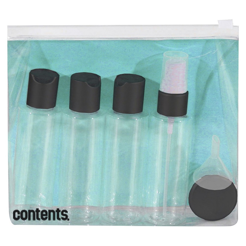 Contents Tsa Cosmetic Bag with Clear Bottles
