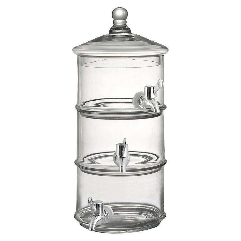 Fifth Avenue Crystal Royal Glass 3 Level Beverage Dispenser   Clear