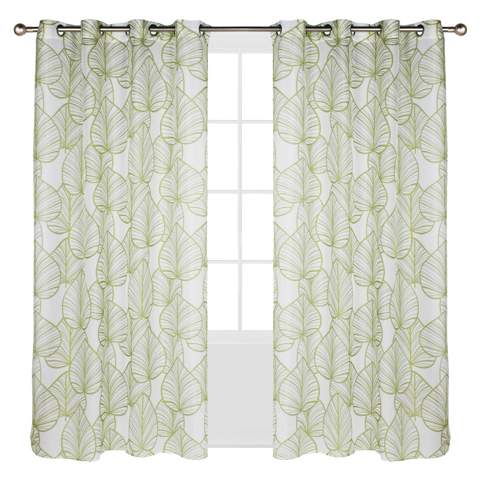 Outdoor Decor Biscayne Indoor/Outdoor Window Sheer   Green (54x84)