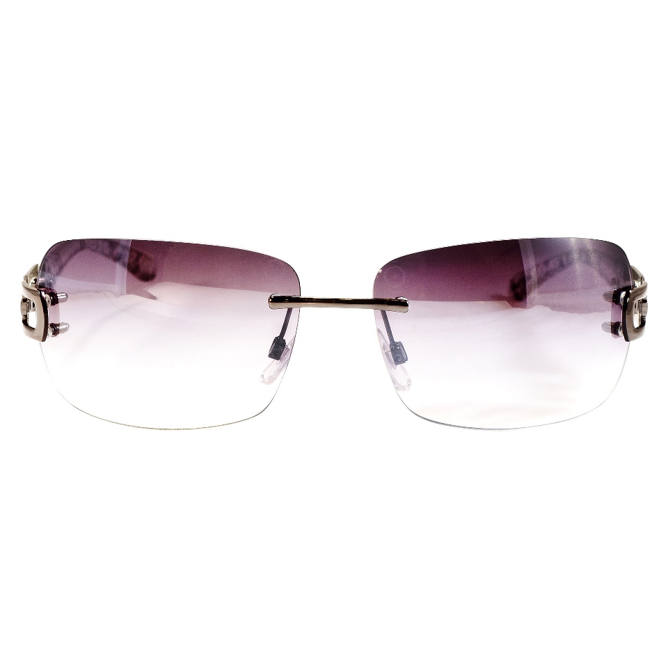 Rimless Rectangle Sunglasses   Gunmetal