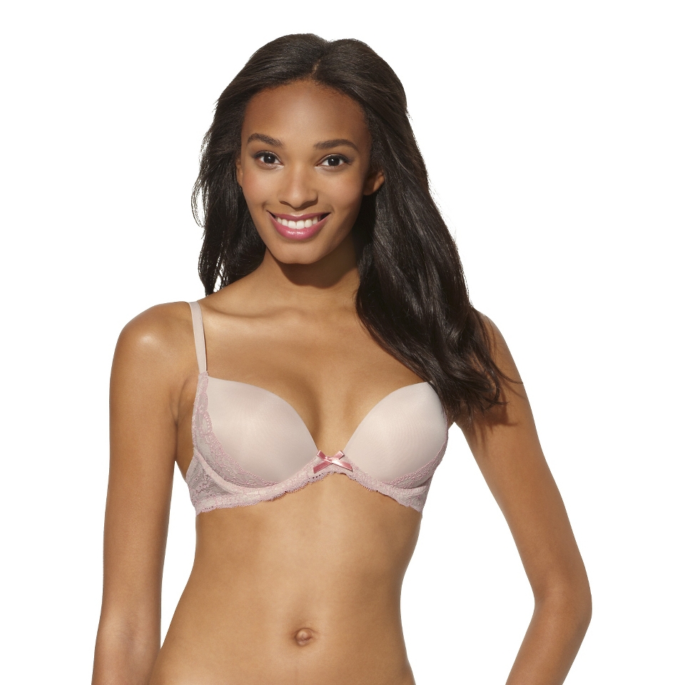 Xhilaration Juniors Padded With Lace Demi   Nude 34B