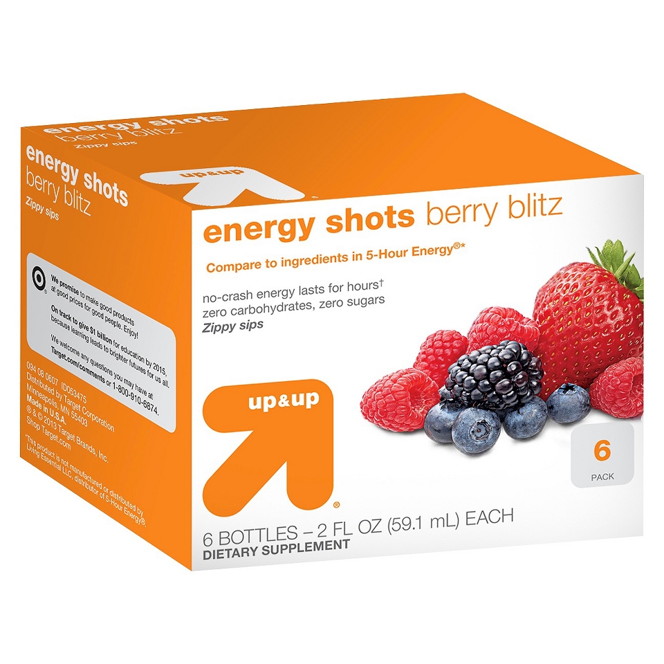 Up & Up Energy Shots Berry Blitz   6 Bottles