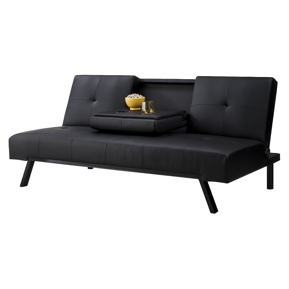 Sleeper Sofa Wynn Cupholder Sofa Bed   Black